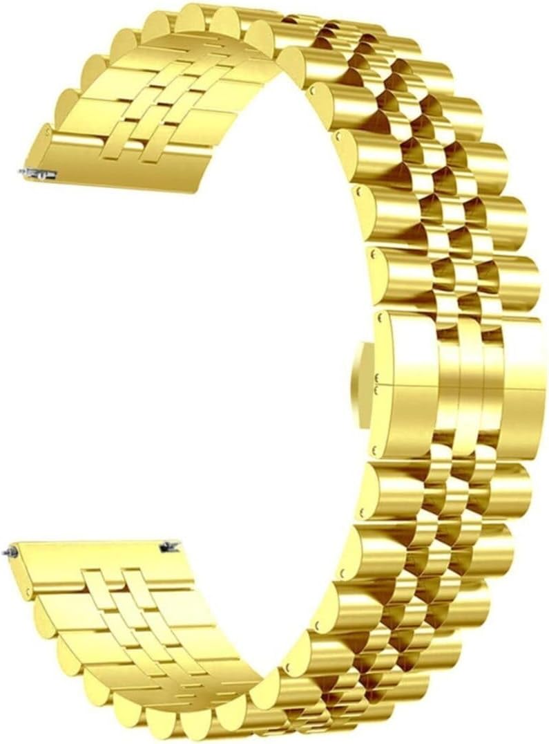 - 3 / 3 Pro ile Uyumlu Metal Kordon Rolex Style Jubilee Hafif Metal Kayış - Altın