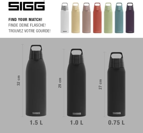 - Yalıtımlı içecek şişesi – Shield Therm One – gazlı içecekler için uygundur – sızdırmaz, bulaşık makinesinde yıkanabilir – BPA içermez –%90 geri dönüştürülmüş paslanmaz çelik – siyah –