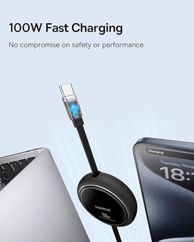 Free2 Draw Mini Makaralı Type-C to Type-C 100W Kablo 1m.-Siyah