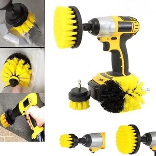 3'lü Matkap Ucu Temizleme Fırça Seti – Banyo, Küvet, Duşakabin, Araba Jant ve Koltuk Temizliği için Renkli Fırçalar, Kompakt Boyut