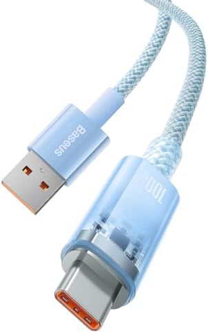 Explorer Serisi Hızlı Şarj Kablosu Akıllı Sıcaklık Kontrolü USB to Type-C 100W, 2m, Mavi