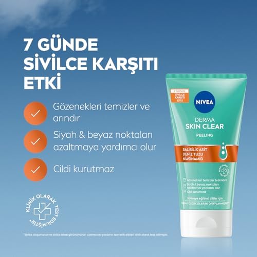 Alternative view of Derma Skin Clear Night Exfoliator Gece Arındırıcı Krem 40 ml + Derma Skin Clear Sivilce Karşıtı Yüz Temizleyici Peeling 150 ml, X2