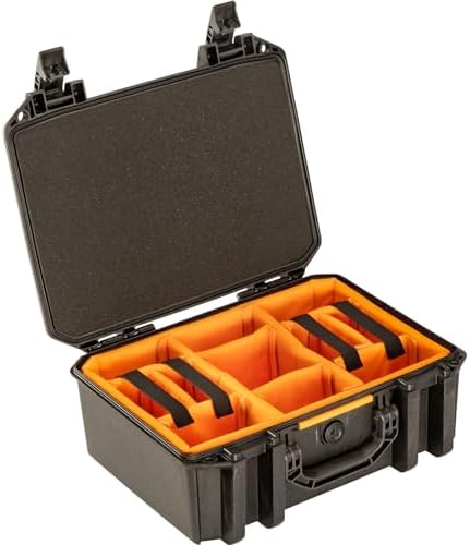 Vault by - V300 Kamera, Dron, Ekipman, Elektronik ve Ekipman için Dolgulu Bölücülerle Çok Amaçlı Sert Kılıf (Siyah)