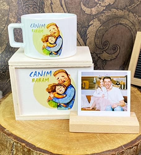 Alternative view of Canım Babam Tasarımlı Kutulu Kupa Ve Ahşap Fotoğraf Tutucu Set