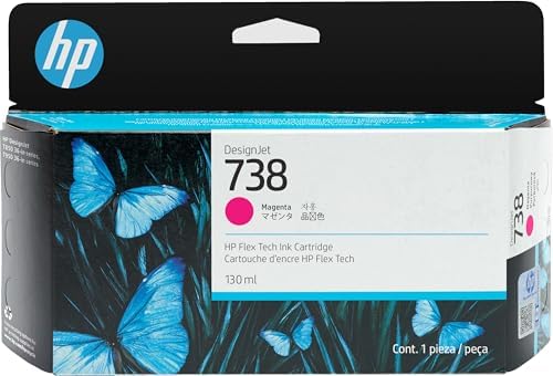 HP 738 130-ml Magenta DesignJet Ink Cartridge Mürekkep Kartuşu 1 adet Orijinal Performans Standardı