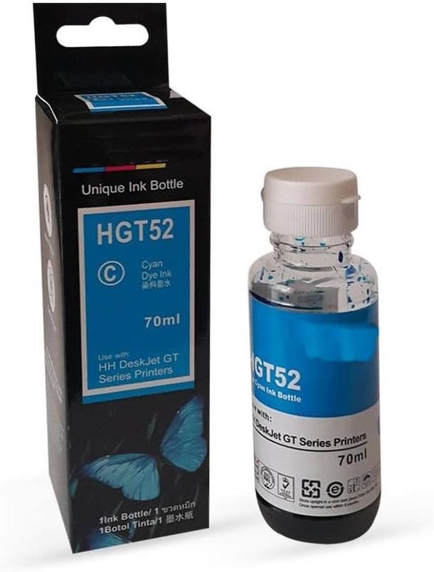 HP Uyumlu GT52XL (M0H54AE) Mavi Mürekkep (70ml./Sise)