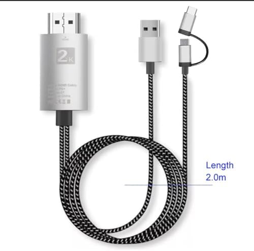 Alternative view of 2K HDMI Dönüştürücü Kablo, 1080p HD Görüntü, 8 Kanal Dijital Ses, 2 metre, Akıllı Şarj Özellikli