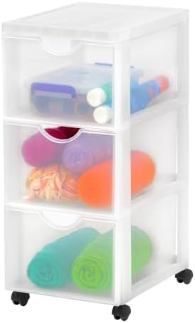 Alternative view of Ohyama, Plastik saklama kulesi, 15 litrelik çalışma masası çekmecesi, tekerlekli, DDDC-303, beyaz, ergonomik sap G 37,5 x D 29 x Y 61,5 cm