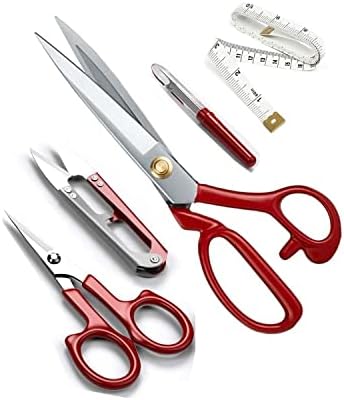 Alternative view of Kırmızı Saplı Çelik Somunlu Profesyonel Kumaş Kesim Makası Set (9 NUMARA 23CM)