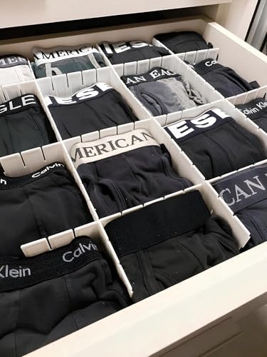 Alternative view of 4'lü Plastik Ayarlanabilir Çekmece Düzenleyici Organizer - İç İçe Geçmeli Kesilebilir - 8cmX43cm - Mutfak İç Çamaşırı Çorap Sütyen Dolap Takı Makyaj (4)