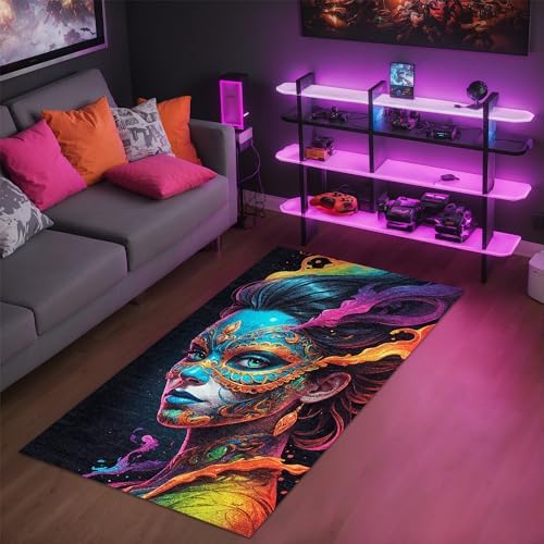 Alternative view of Woman Kadife Oyuncu Odası Halısı Kaymaz Pamuk Tabanlı Yıkanabilir Antibakteriyel Gamer, Gaming Halısı 120x180