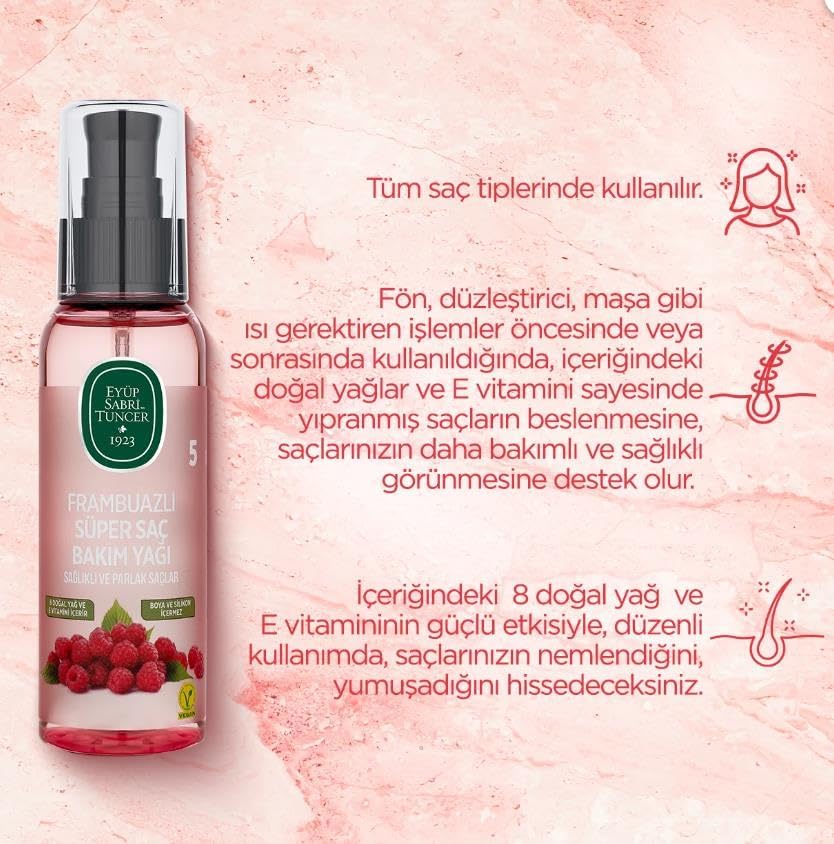 Şampuan ve Bakım Yağı 100 ml, Sprey 210 ml, Tonik 500 ml Frambuazlı ve Rosie Hediye