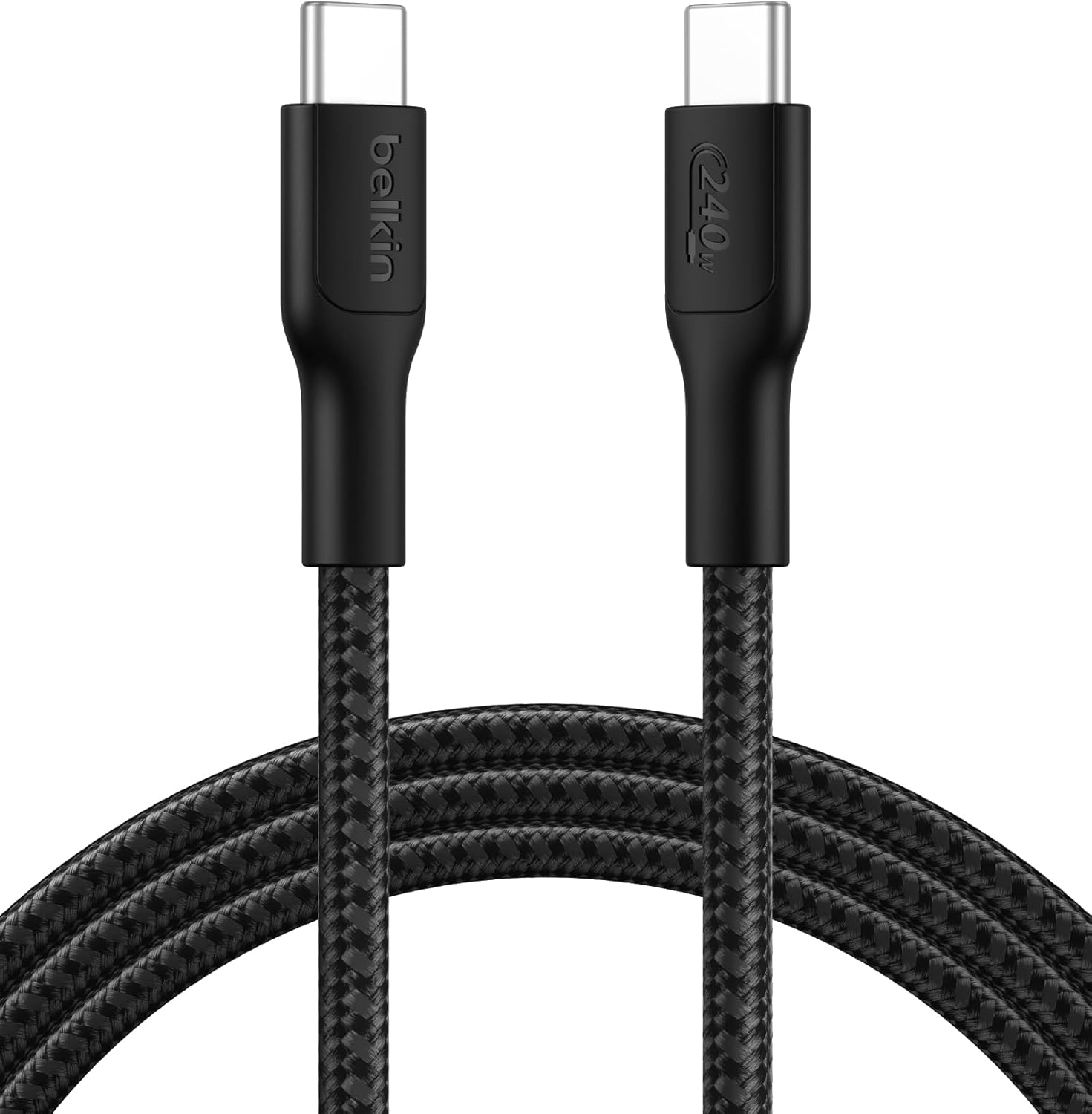 Alternative view of Eco Örgülü USB-C - USB-C Kablosu, 2 m, 240 W, Yumuşak, Esnek Hızlı Şarj Kablosu, 16, Galaxy S25, 9, MacBook, iPad Pro ve Daha Fazlası için Tip-C Şarj Kablosu - Siyah (USB 2.0)