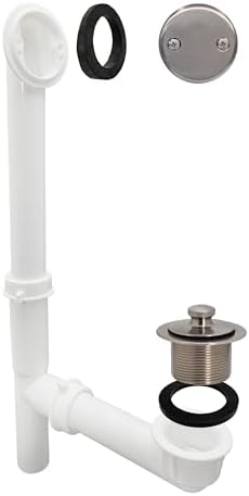 Westbrass 597244-07 Beyaz 1-1/2 inç Boru şeklinde Çekme ve Boşaltma Banyo Atıkı, Nikel