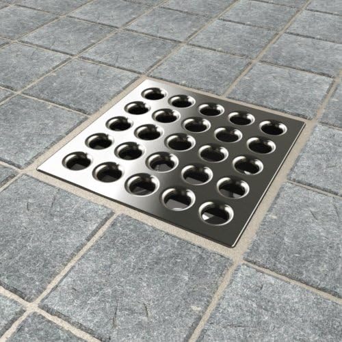 E4404 Square Shower Drain Grate, Brushed Nickel