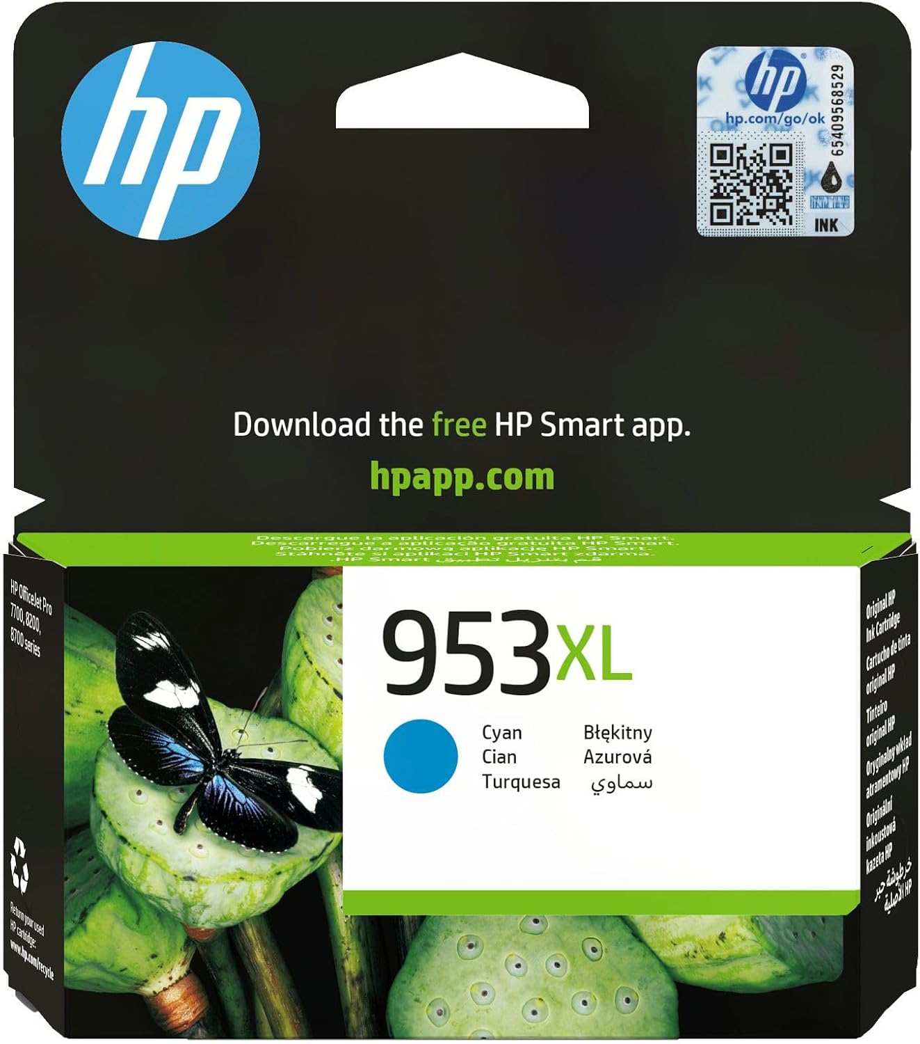 Alternative view of HP 953XL Mavi Yüksek Kapasiteli Mürekkep Kartuş 1.450 Sayfa (F6U16A)