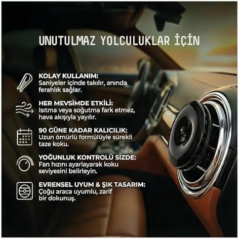 VAVANA Spin Araba Klima Kokusu - Vanilya Paçuli Aromalı Oto Kokusu | BPA & Sıvı İçermez | 90 Gün Etkili Araç Kokusu (ANGELIC)