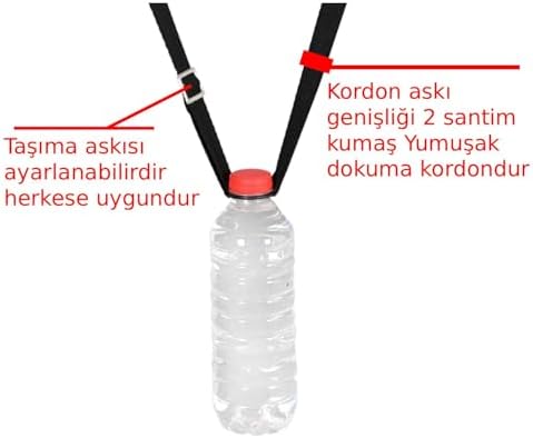 Pet Şişe Taşıma Aparat Askılı Lastikli Su Taşıma Aparatı Askısı Ayarlanabilir Su Şişesi Tutacağı Plastik Şişe Tutucu 500 ml Kadar Taşır