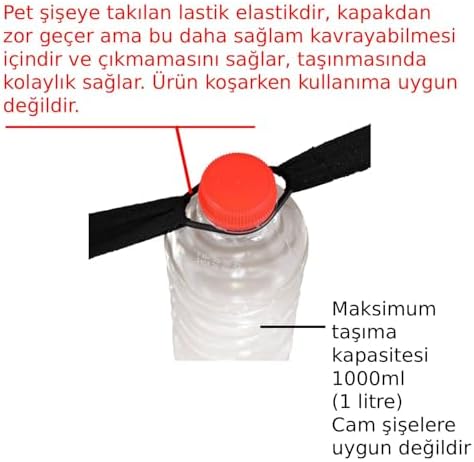 Alternative view of Pet Şişe Taşıma Aparat Askılı Lastikli Su Taşıma Aparatı Askısı Ayarlanabilir Su Şişesi Tutacağı Plastik Şişe Tutucu 500 ml Kadar Taşır