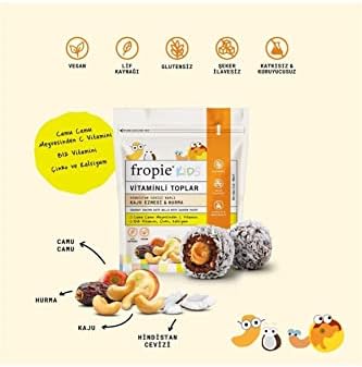 Fropie Kids Vitamin Topları - Hindistan Cevizi Kaplı & Kaju Ezmeli 80 gr