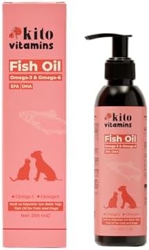 Kito Balık Yağı 200 ml (Kedi ve Köpekler için Omega 3 & 6 İçerikli Deri, Tüy, Eklem ve Kalp Sağlığı Destekleyici Balık Yağı)