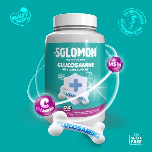 Alternative view of Solomon Glucosamine Tablet Kedi ve Köpekler için Eklem ve Kas Sağlığı Destekleyici Glukozamin Takviye Gıda 75 Tablet