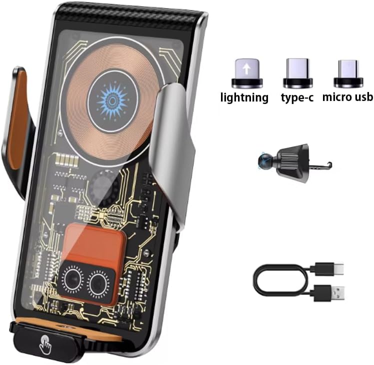 Alternative view of Kablosuz Araç İçi Cep Telefonu Şarj 2in1 Telefon Tutucu ve Şarj Araç 4.7-7.2 inç Uyumlu Havalandırma ve Izgarasına Montaj Transparan Tasarım (L9)