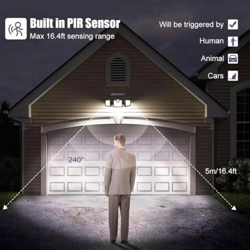 Güneş Enerjili Hareket Sensörlü, 3 Taraflı 171 Cob Led Aydınlatma/GT-SL15