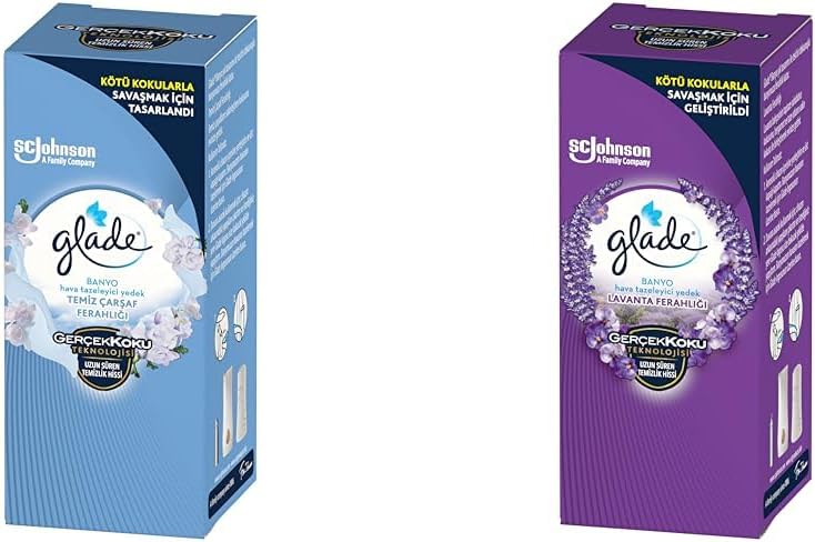 Glade Yedek Banyo Hava Tazeleyici, Temiz Çarşaf ve Lavanta Ferahlığı,(2x10 ml)