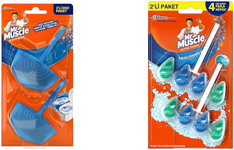Mr Muscle Aqua Blue Klozet Bloğu ve Klozet Blok, (2x2)