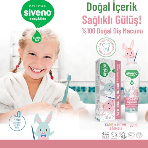 Alternative view of Siveno%100 Doğal Florürsüz Karışık Meyve Aromalı Bebek ve Çocuk İçin Diş Macunu 50 ml