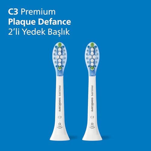 Sonicare Premium Plaque Defence Yedek Başlık, 10 Kat Daha Fazla Plak Temizliği, Yumuşak Fırça Başlığı, 2’li Paket, Beyaz, HX9042/87