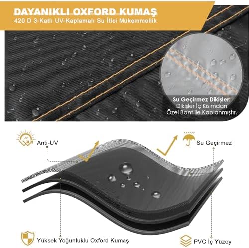 Alternative view of Tek Kişilik Bahçe Koltuk Örtüsü, Koruma Kılıfı, Su Geçirmez Açık Hava Bahçe Mobilya Kılıfları, Dış Mekan Kılıfı Örtü Branda, Ağır Hizmet Tipi, 75-75-90cm - Siyah