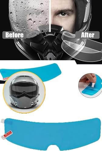 Sis ve Yağmur İçin Motosiklet Kaskı Buğu Önleyici Film, Şeffaf ve Su Geçirmez, Kolay Uygulama, Kask Kalkanı Koruyucu, Yüksek Görüş Netliği, Dayanıklı ve Uzun Ömürlü Tasarım