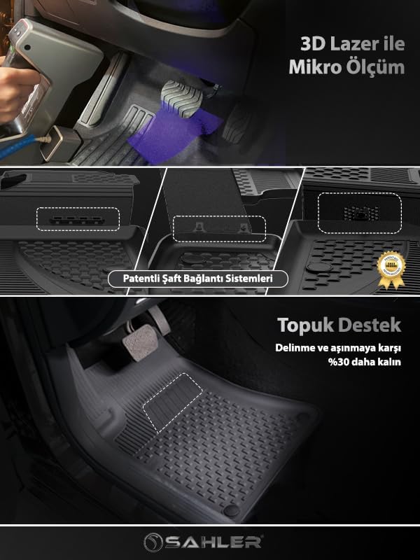 Sahler Tiguan 2024+ Uyumlu SAHLER Araca Özel 4.5D Havuzlu Oto Paspas - Tiguan
