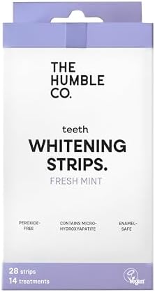 The Humble Co. Diş Beyazlatma Bandı Nane Teeth Whitening Strips - Fresh Mint (28 Strips) Peroksit içermez –dişlere ve diş etlerine karşı nazik, Hidroksiapatit ile güçlendirilmiş