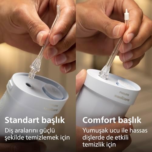 Sonicare Kompakt Ağız Duşu, 3 Modlu, 200ml Su Hazneli, USB Şarjlı, 360° Başlık, Titreşim ve Hassas Temizlik, HX3333/24