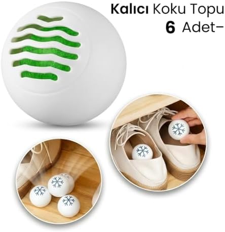 Ayakkabı Koku Giderici Toplar, Doğal Uçucu Yağlı, Scent-Release Teknolojisi, Uzun Süreli Etki, 6 Adet