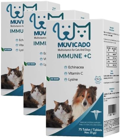 Muvicado Kedi ve Köpeklerin Bağışıklık Sistemini Destekleyen Tablet Immune C Vitamin (3 paketi)
