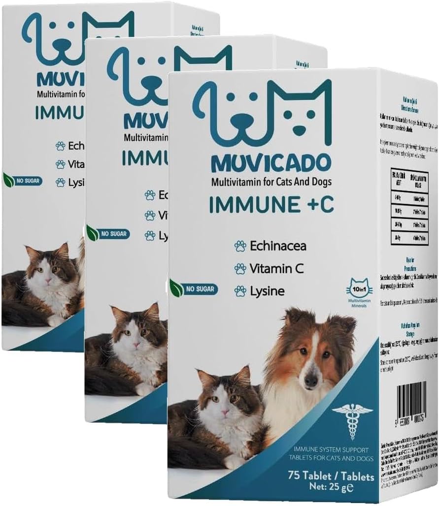 Alternative view of Muvicado Kedi ve Köpeklerin Bağışıklık Sistemini Destekleyen Tablet Immune C Vitamin (3 paketi)