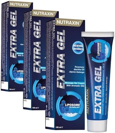 Nutraxin Gel – Glukozamin, Kondroitin, Şeytan Pençesi ve Ak Söğüt İçeren Masaj Jeli – 100 ml – Lipozom Teknolojili (3 paketi)