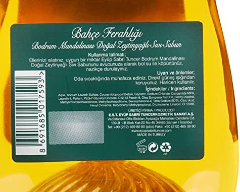 Alternative view of Doğal Zeytinyağlı Sıvı Sabun, Bodrum Mandalinası, 1,5 L Pet Şişe (1 x 1500 ml) (3 paketi)