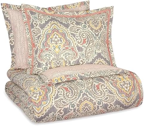 Alternative view of Artisanal-Ikat Modern Çiftlik Evi Damasko 4 Parça Ters Çevrilebilir Yorgan Seti, Kraliçe, Mineral