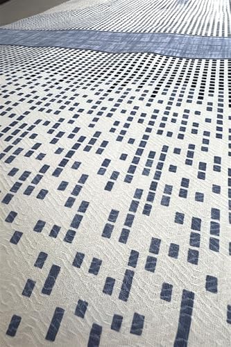 Alternative view of Çift Kişilik Modern Mozaik Desenli Pike – İndigo | 200x240 cm |%100 Pamuk