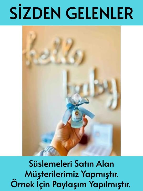 Alternative view of Okyanus Mavisi Rengi Boş Plastik Şişe 50 Adet 50 ML Kolonya Söz Nişan Düğün Nikah DNZ21TaçMavi