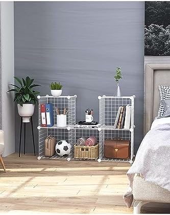 Alternative view of 6 Bölmeli Beyaz Portatif Çok Amaçlı Metal Tel Dolap Raf Kitaplık Organizer