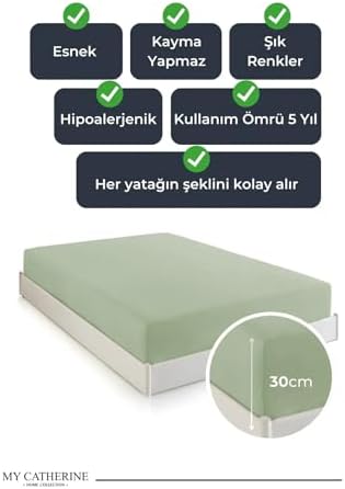 Alternative view of Lastikli & Hipoalerjenik Çarşaf |%100 Pamuk Çarşaf Penye Kumaş | Tek-Çift Kişilik-Battal Boy Çarşaf -ADACAYI-100X200, LUXCARSAF