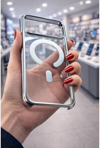 Alternative view of 17 Pro Max ile Uyumlu CrystalEdge MagSafe ile uyumlu Şeffaf Logo Gösteren Renkli Kenarlı Darbeye Dayanıklı Premium Kılıf Gümüş