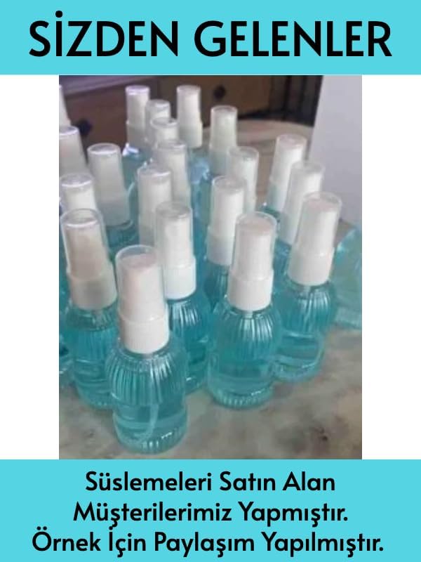 Alternative view of Okyanus Mavisi Rengi Boş Plastik Şişe 50 Adet 50 ML Kolonya Söz Nişan Düğün Nikah Paw18Mavi
