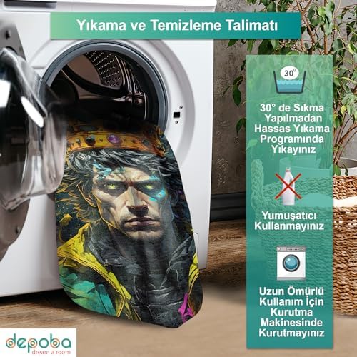 Alternative view of Punks Kadife Oyuncu Odası Halısı Kaymaz Pamuk Tabanlı Yıkanabilir Antibakteriyel Gamer, Gaming Halısı 160x230